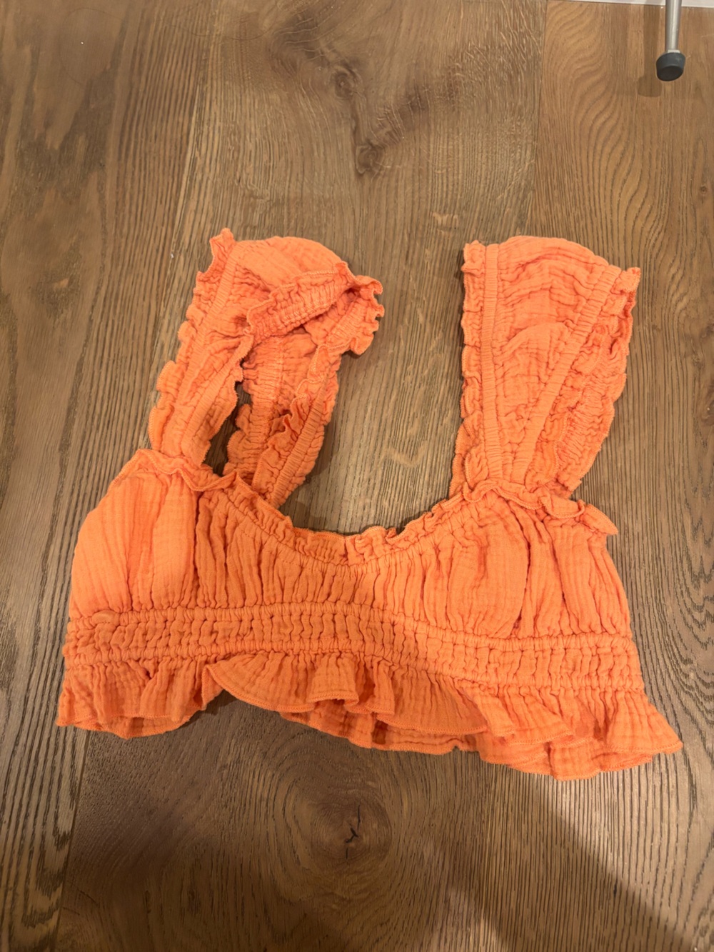 Princess Polly Orange Ruffled Crop Top